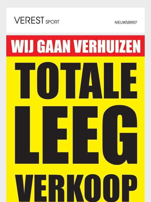 LEEGVERKOOP, tot 50% KORTING!