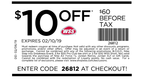 Wss in store coupons 2019 Clearance