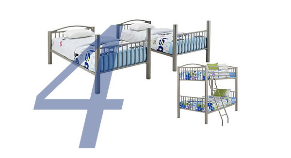 POWELL 5-Piece Twin Metal Bunk Bed & Mattress Set