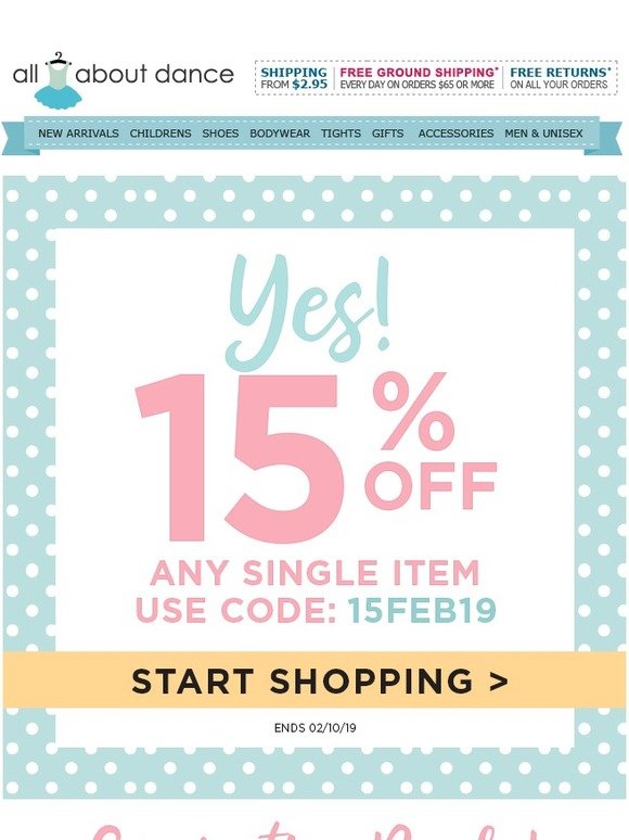 For YOU! 15% Off Any Item Now