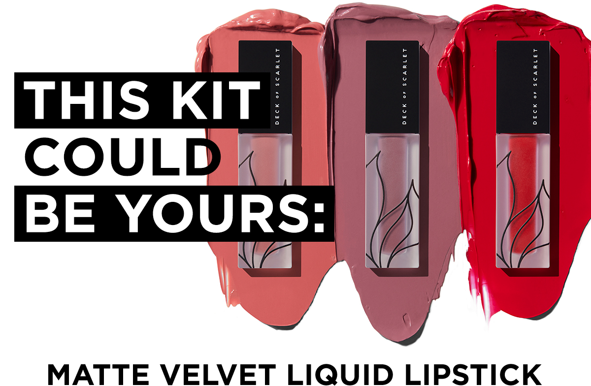 deck of scarlet matte velvet lip color kit