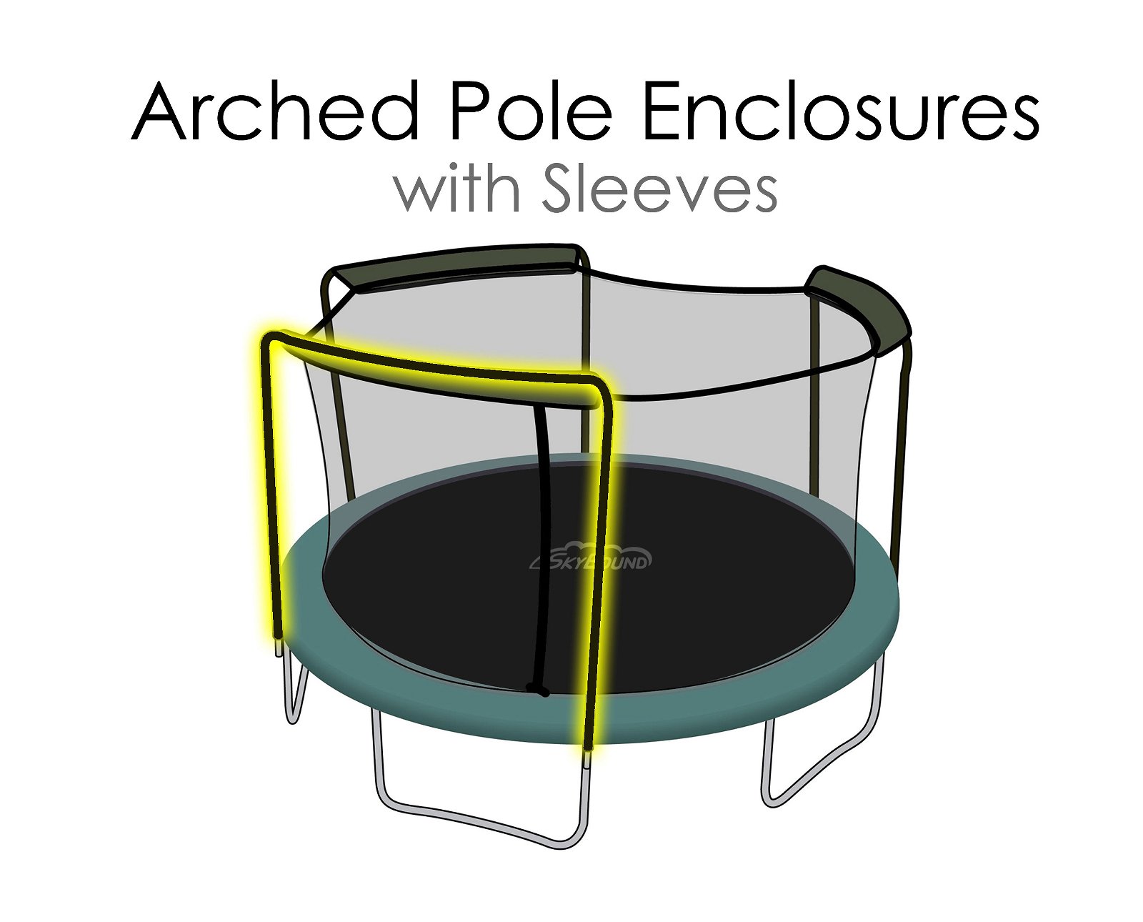 14ft Trampoline Net for 3 Arched Poles Enclosures