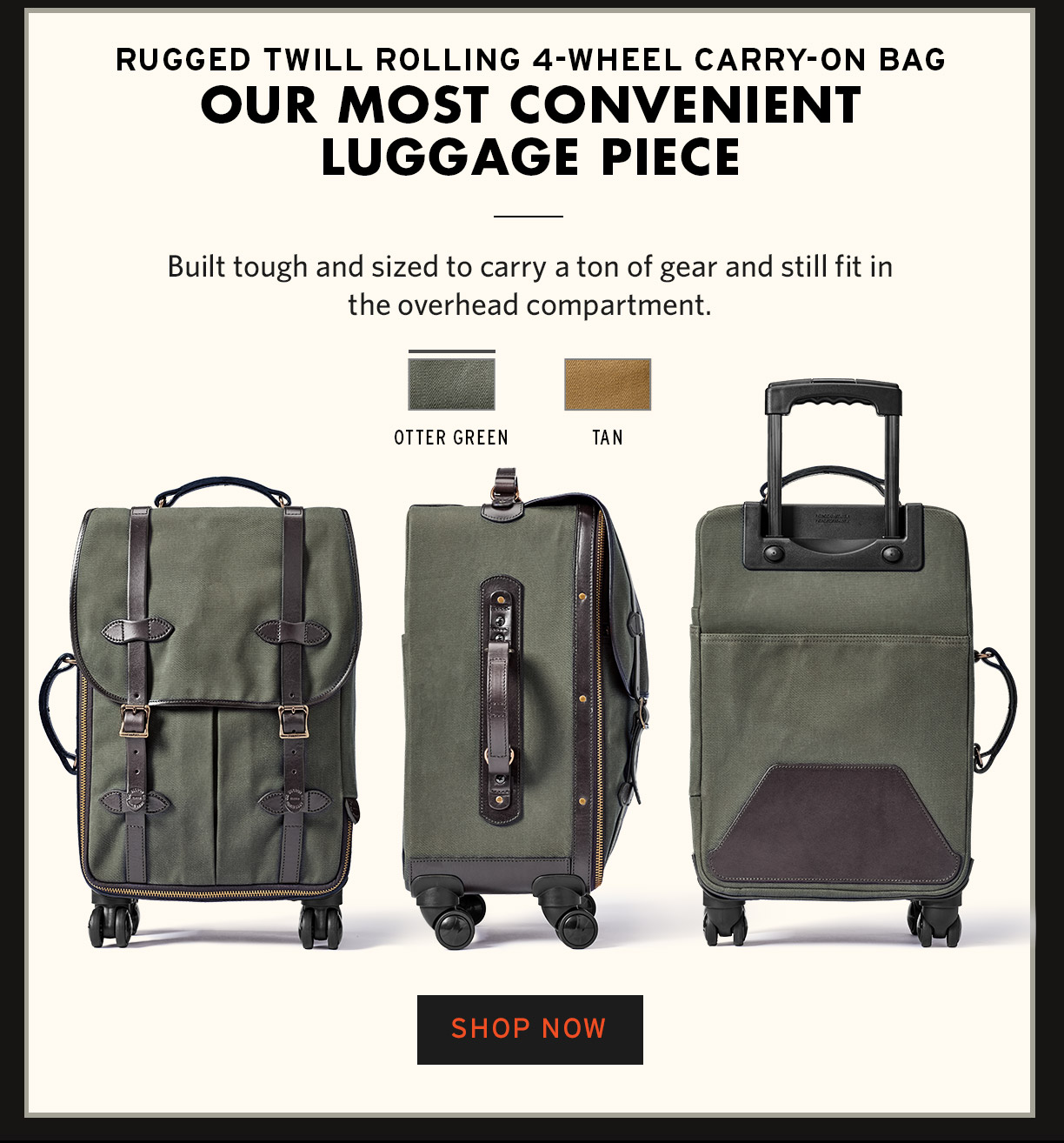 Filson Wheels Down Rolling Luggage Milled