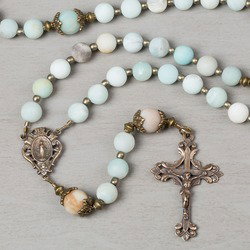 Miraculous Medal Amazonite Rosary
