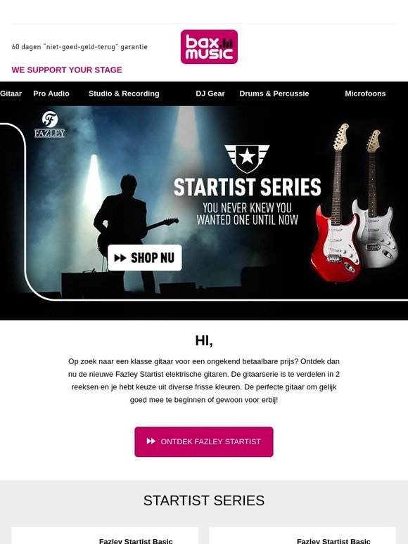 Ontdek de Fazley Startist series