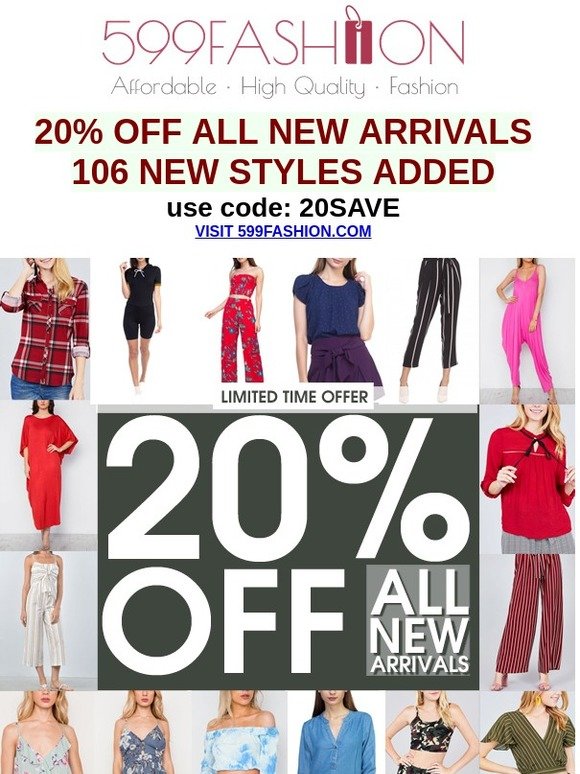 106 New Styles Just Added + 20% OFF Sale!