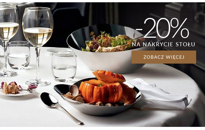 20% na nakrycie stołu