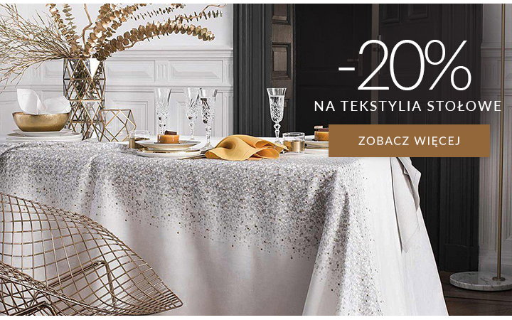 20% na tekstylia stołowe