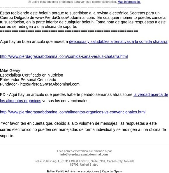 Alternativas a la comida chatarra