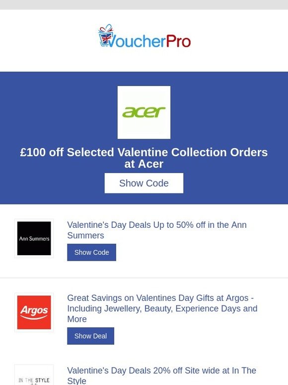 Let's celebrate the day of love : Valentine's Day Deals