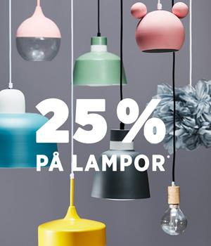 25% på utvalgte lamper med rabattkode