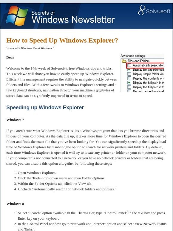 How to Speed Up Windows Explorer