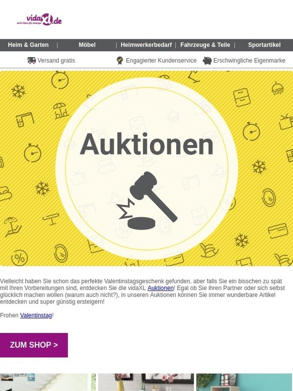 Versuchen Sie Ihr Glück bei unseren Valentinstag Auktionen