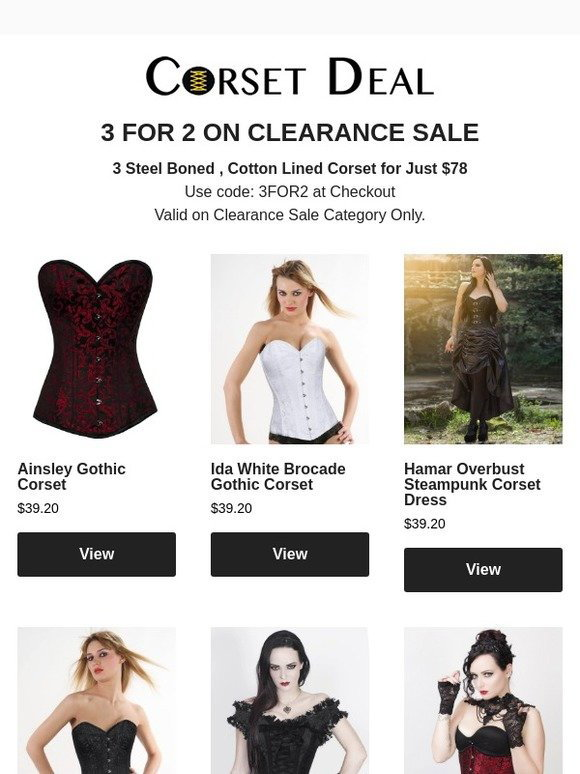 VG LONDON LTD: 3 FOR 2 ! 3 Corsets for Just $78