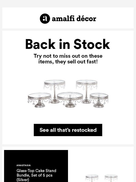 Cake Stands and More are Back in Stock