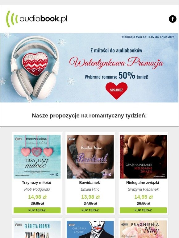 Z miłości do audiobooków... Romanse 50% taniej!