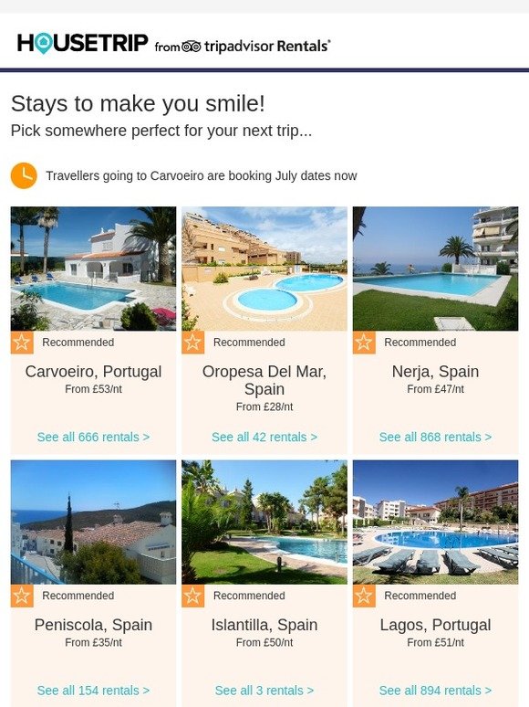 Top-rated rentals from Carvoeiro to Oropesa Del Mar & beyond...
