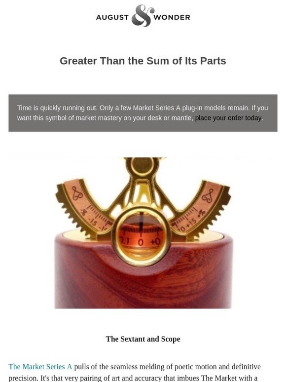 Greater Than the Sum of Its Parts: The Sextant and Scope of The Market Series A