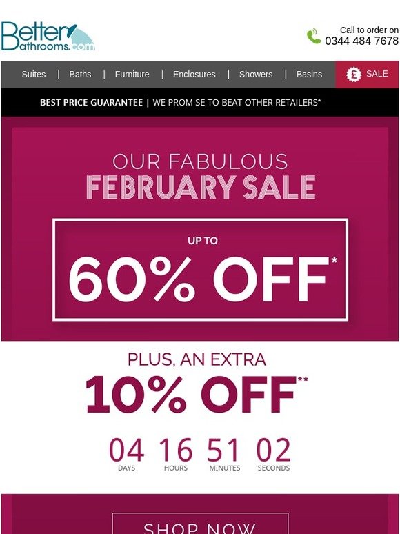 Up to 60% off AND an extra 10%..
