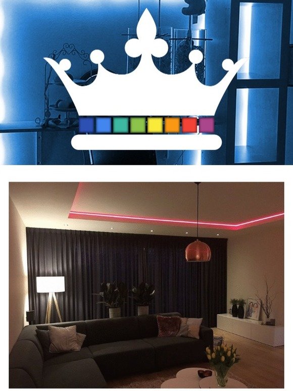 Led strips in de woonkamer