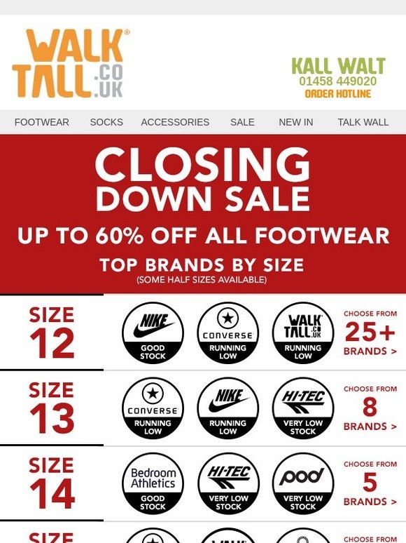 Many top brands still available in our closing down sale