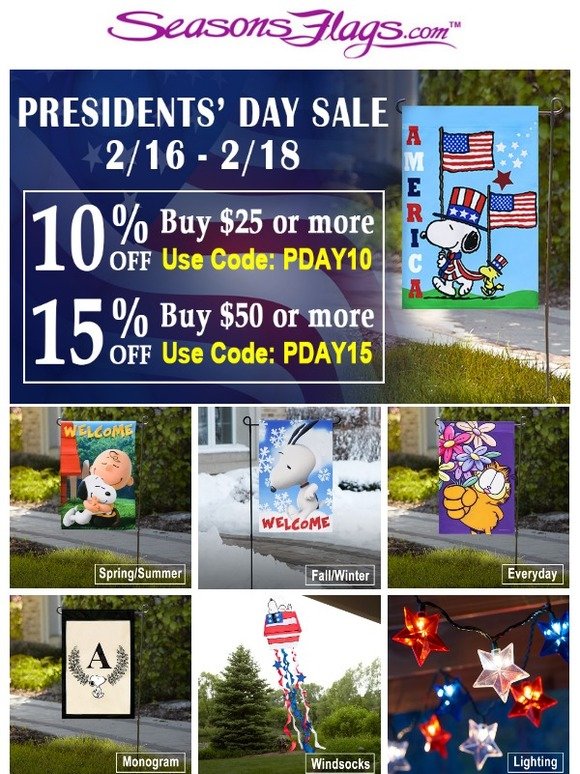 Presidents' Day Sale Starts Now!