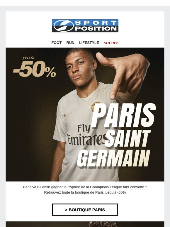 Jusqu'à -50% sur les boutiques PSG, Marseille, Madrid, Arsenal...Profitez-en !