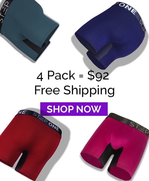 STEP ONE, Mens Bamboo Boxer Brief (Longer) 3-Pack