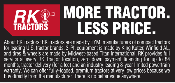 RK Tractors - More Tractor. Less Price. | Learn More >