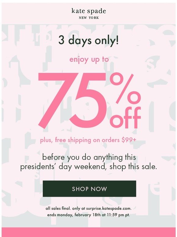 kate spade 75 off coupon