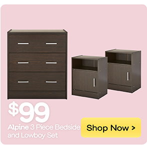 Shop the Alpine 3 Piece Bedside and Lowboy Set