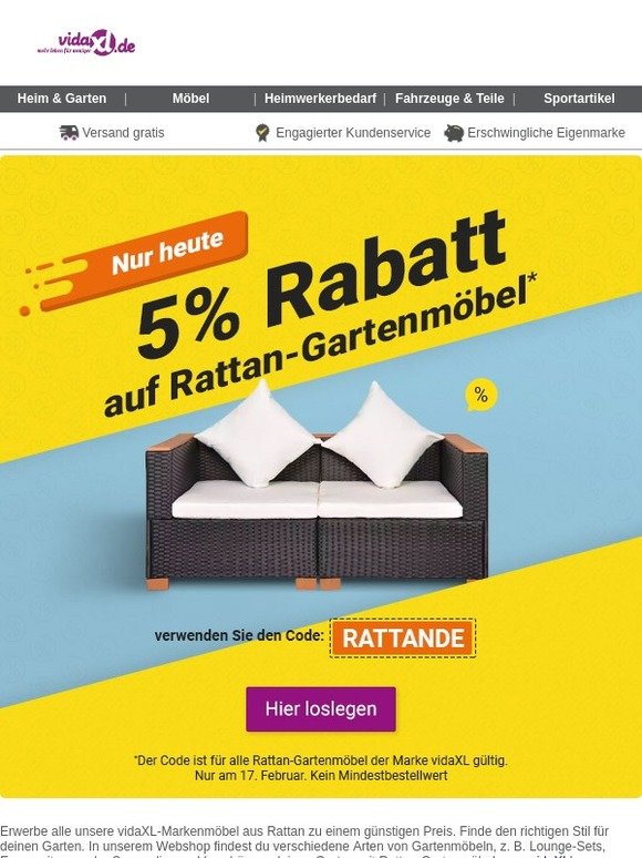 FLASH-VERKAUF! NUR 24 STUNDEN! Rattan-Gartenmöbel Angebote