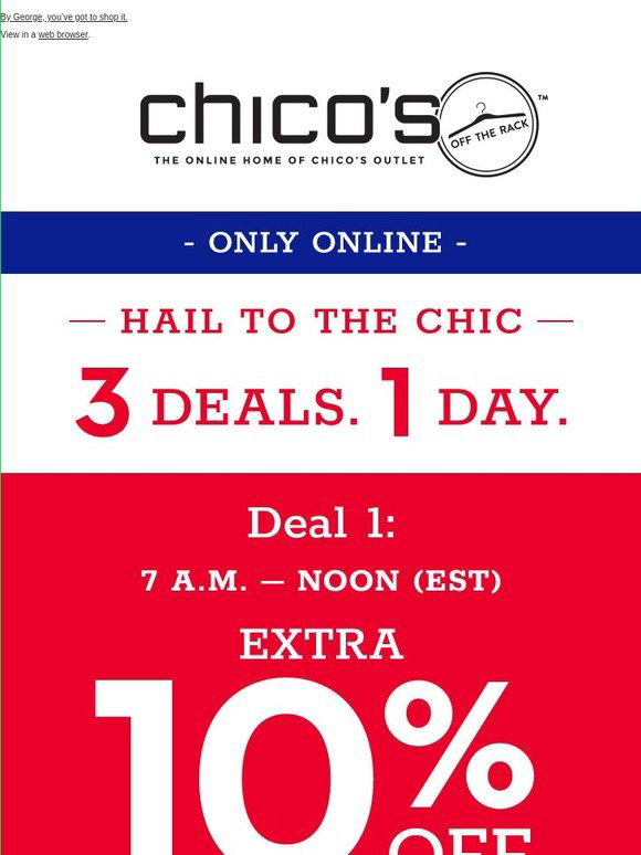 Chico's Off The Rack 🎩 2nd DEAL TODAY! Shop Before It's History. 🎩