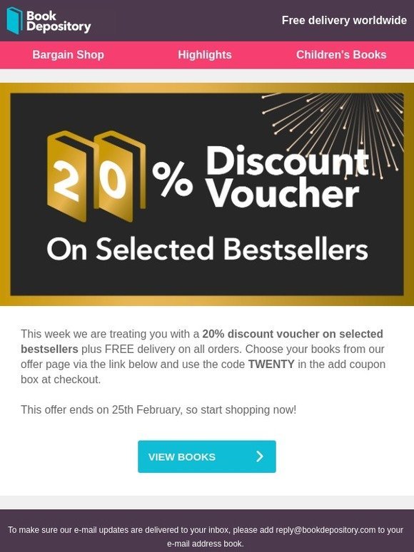 Book depository coupon