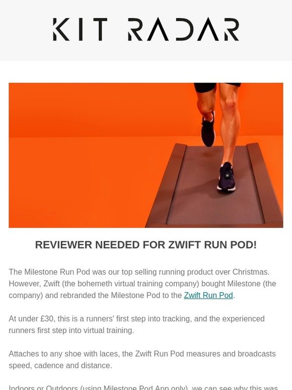 Run pods compatible online with zwift