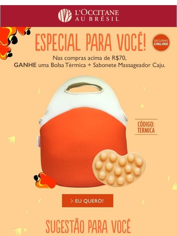 GANHE Bolsa térmica + Sabonete massageador Caju! Descubra como...