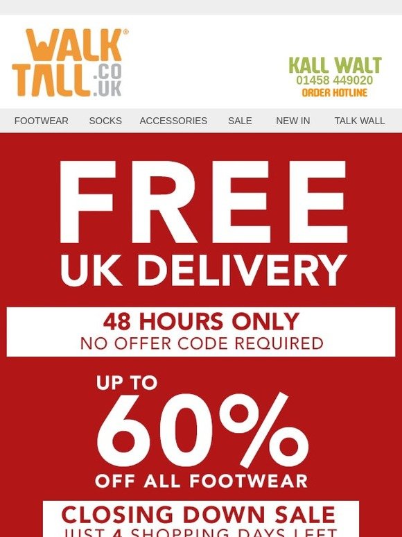 Enjoy free UK delivery on all orders - Everything must go!
