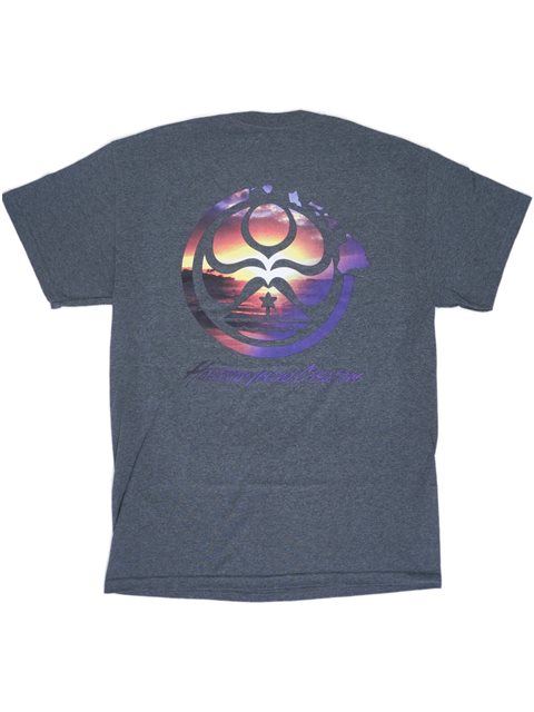 Sunset Dot Dark Heather Men's Hawaiian T-Shirt