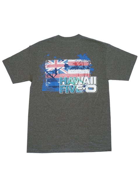 Hawaii 5-O Collage Charcoal Heather Men's Hawaiian T-Shirt