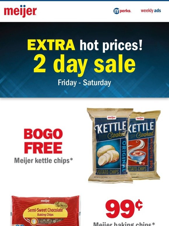Meijer BOGO Meijer kettle chips, and more at the Meijer brand sale