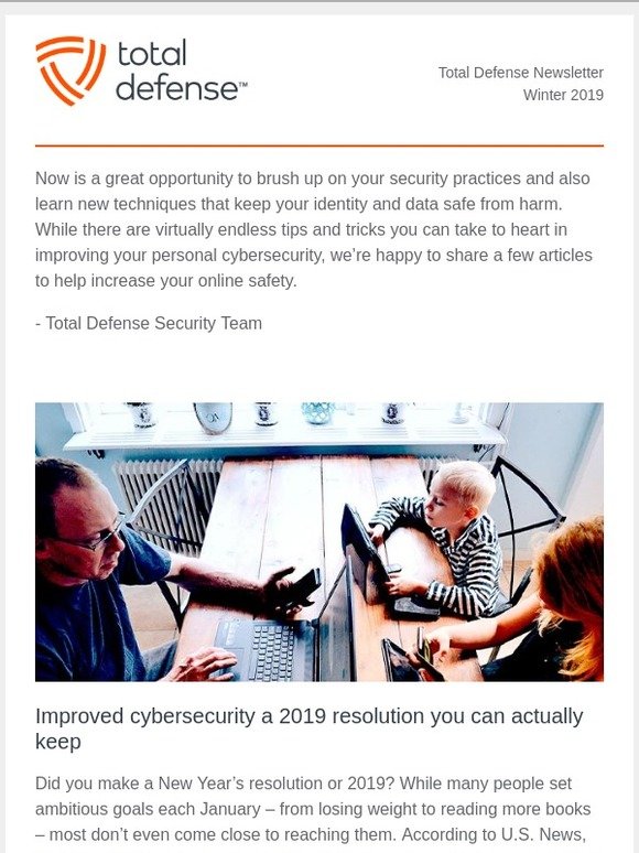 Total Defense Newsletter – Winter 2019