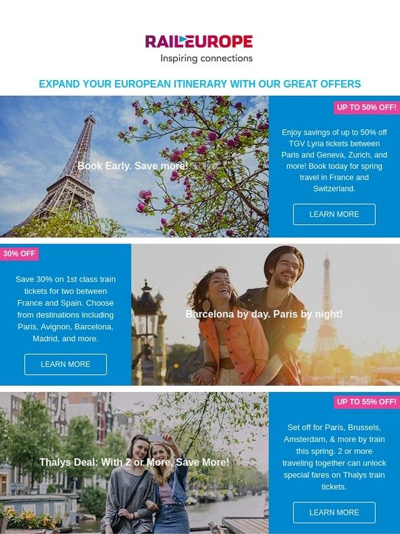FINAL DAYS! Up to 50% off on your European travel!