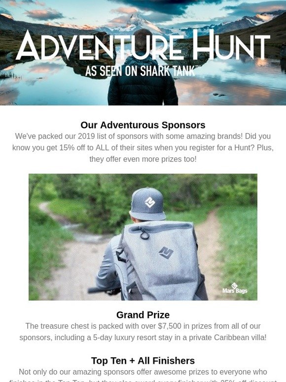 MEET THE 2019 ADVENTURE HUNT SPONSORS