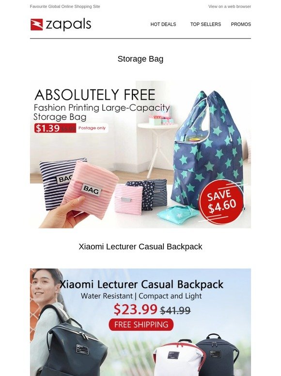 Amazing Xiaomi New Backpack $23.99; New 20W Wireless Charger $21.99; Samsung 860 EVO 500GB $76.99; Fashion Storage Bag $1.39