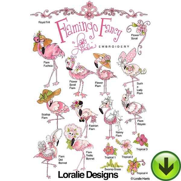 Flamingo Fancy Machine Embroidery Design Collection | Download