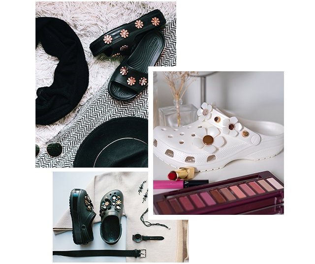 crocs platform metallic bloom