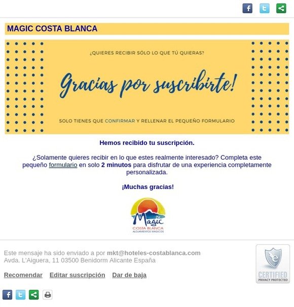 ¡Muchas gracias por suscribirte!