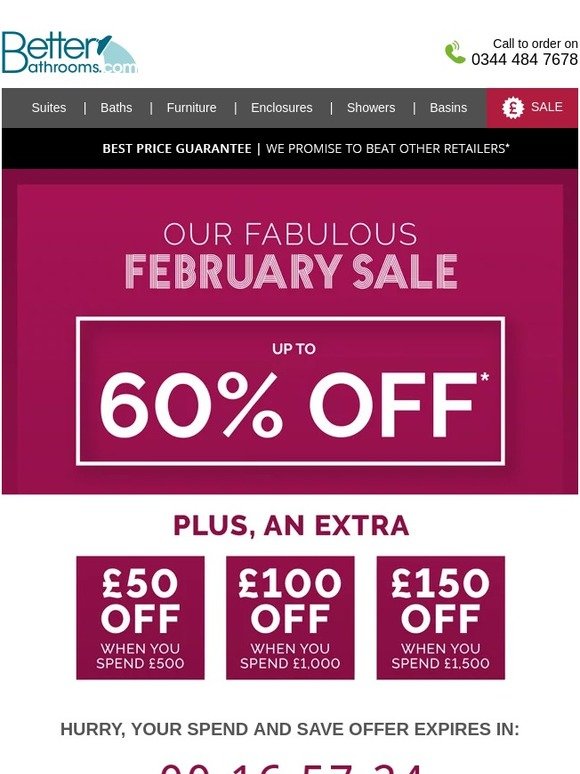 Save up to £150 until Monday