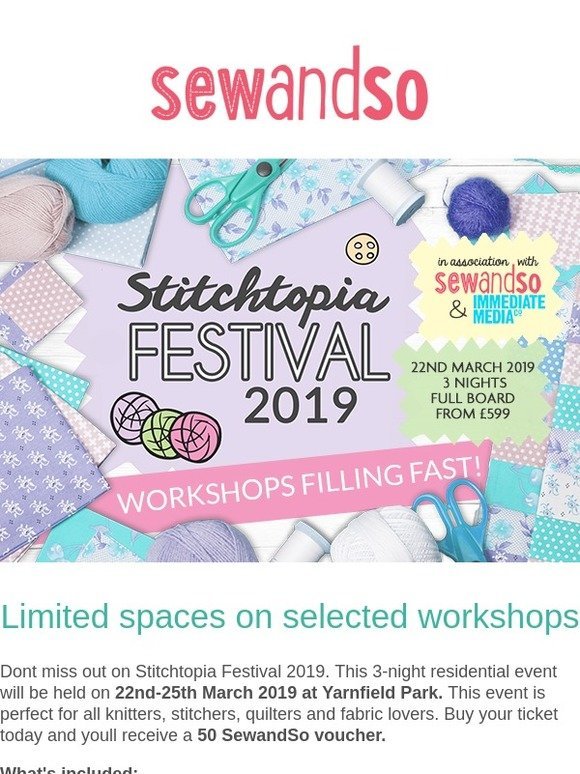 Purchase your Stitchtopia ticket today