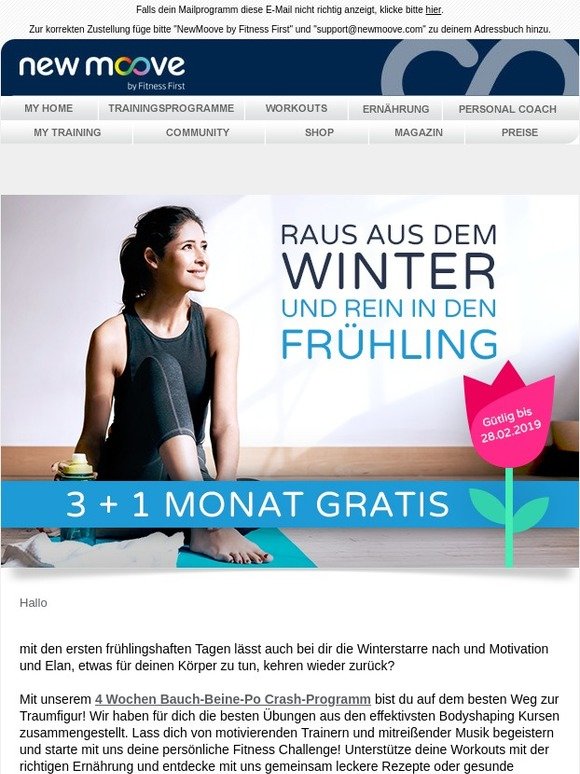 Nur kurze Zeit - 3 Monate plus 1 Monat gratis!